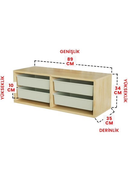 4 Sepetli "meluki" Çok Amaçlı Oyuncak Dolabı Mutfak Banyo Kiler Dolabı fırsatları