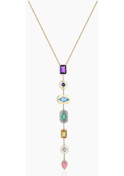 Kristal 7 Taşlı Şans Çakrası Çelik Kolye fiyatları