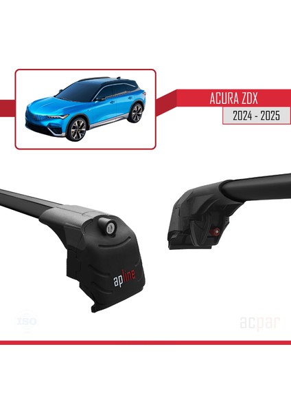 Acura Zdx 2024 ve Sonrası ile Uyumlu Ace-2 Model Ara Atkı Tavan Barı Siyah 2 Adet