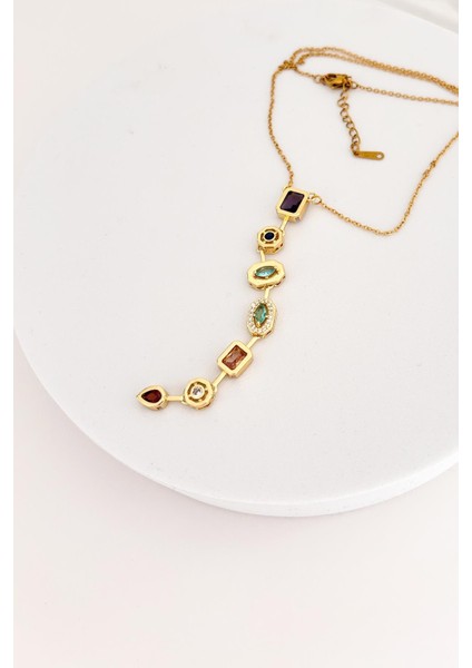 Kristal 7 Taşlı Şans Çakrası Çelik Kolye indirimleri