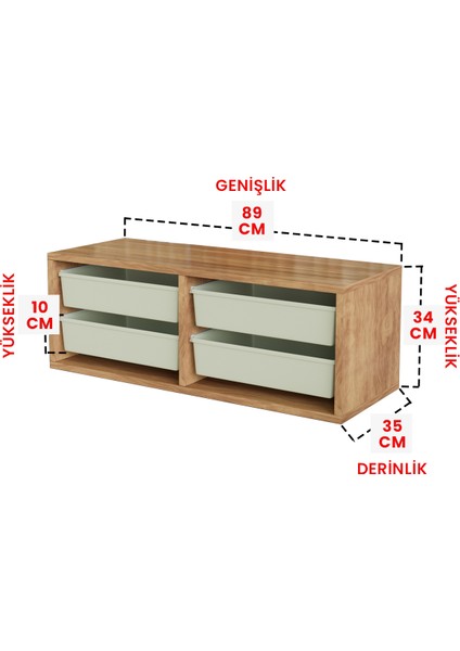 4 Sepetli "meluki" Çok Amaçlı Oyuncak Dolabı Mutfak Banyo Kiler Dolabı fırsatları