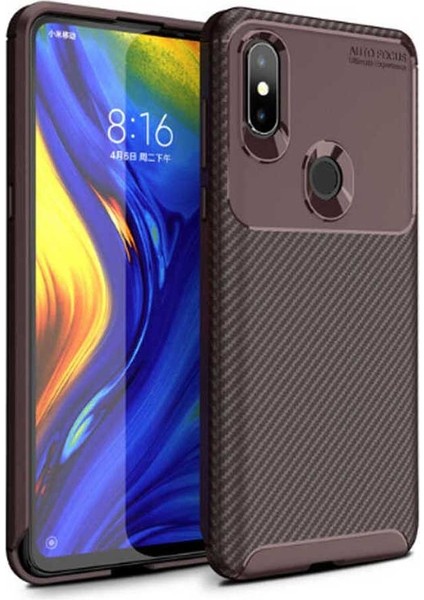 Xiaomi Mi Mix 3 Uyumlu Karbon Desenli Negro Silikon Kılıf