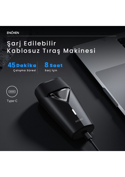 K3 Siyah Taşınabilir Seyahat Boy Mini Şarjlı Tıraş Makinesi