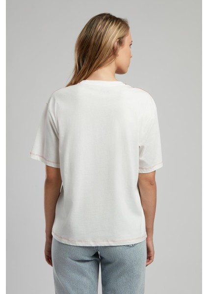 Karbe Kadın %100 Pamuk O Yaka T-Shirt Ekru-K modelleri
