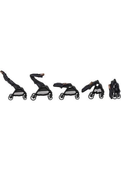 Sunlite Duo Otomatik Katlanan Kompakt Seyahat Sistem Bebek Arabası Mineral Graphite