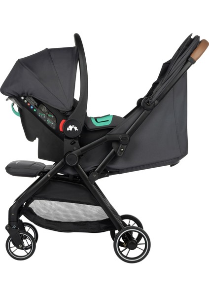 Sunlite Duo Otomatik Katlanan Kompakt Seyahat Sistem Bebek Arabası Mineral Graphite