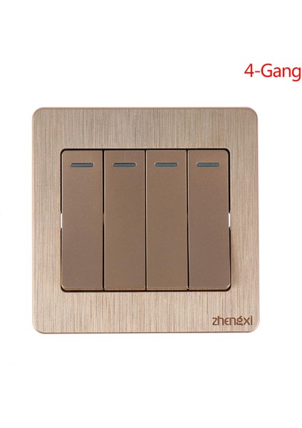 Altın Duvar Anahtarı 1/2/3/4 Gang 1 Yollu Düğme Duvar Işık Anahtarı Açma / Kapama Düğmesi (Yurt Dışından)