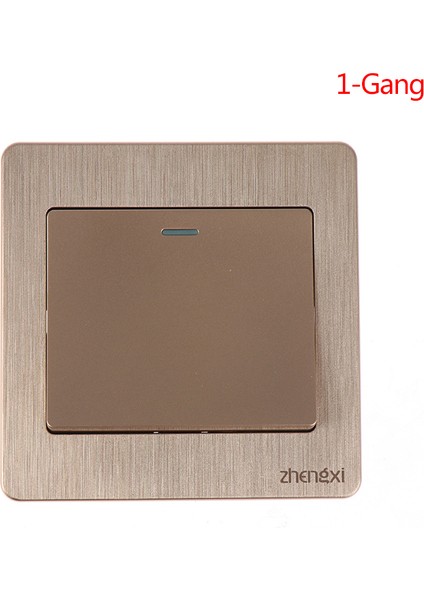 Altın Duvar Anahtarı 1/2/3/4 Gang 1 Yollu Düğme Duvar Işık Anahtarı Açma / Kapama Düğmesi (Yurt Dışından) fiyatları