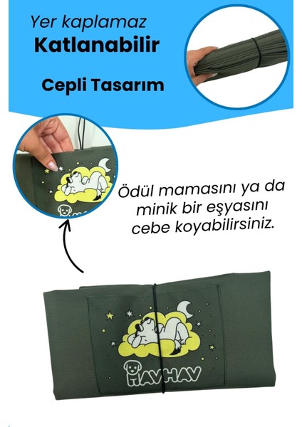 Büyük ve Orta Irk Için Köpek Minderi 47X85 cm Yeşil Renkli Köpek Yatağı - Cepli ve Katlanabilir fırsatları
