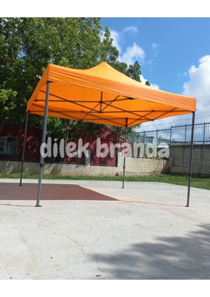 PREMİUM Serisi Altıgen Profil 3x3 Katlanır Çardak (Turuncu)