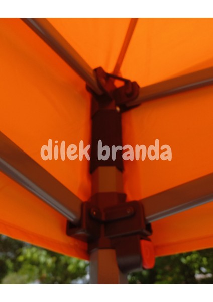 PREMİUM Serisi Altıgen Profil 3x3 Katlanır Çardak (Turuncu)