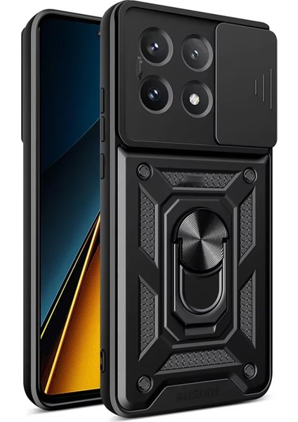 Xiaomi Mi 14T Pro Qubec Serisi Kamera Kapaklı Yüzük Standlı KILIF-AL5117