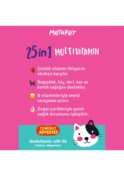 Kediler için Premium Multi Vitamin Damla, Doğal ve Organik Içerikli Kedi vitamini, 50 ML