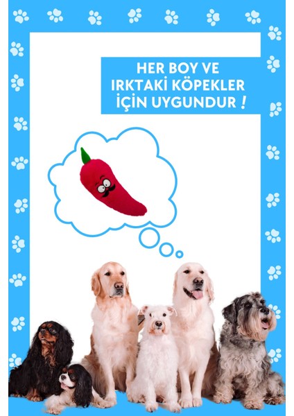 Tombik Biber Köpek Oyuncağı Kırmızı Renkli, Vikvik Sesli Peluş Köpek Oyuncağı Köpek Uyku Arkadaşı