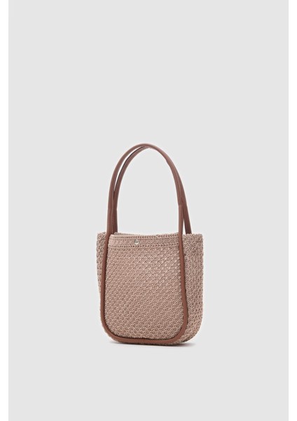 Palma Vizon Handmade Midi Hasır Omuz Çantası