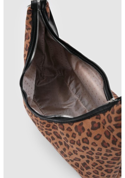 Marilla Süet Vintage Omuz Çantası Leopar Desen modelleri