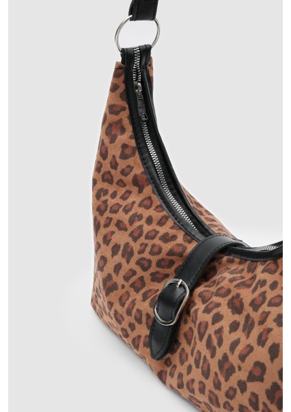 Marilla Süet Vintage Omuz Çantası Leopar Desen fırsatları