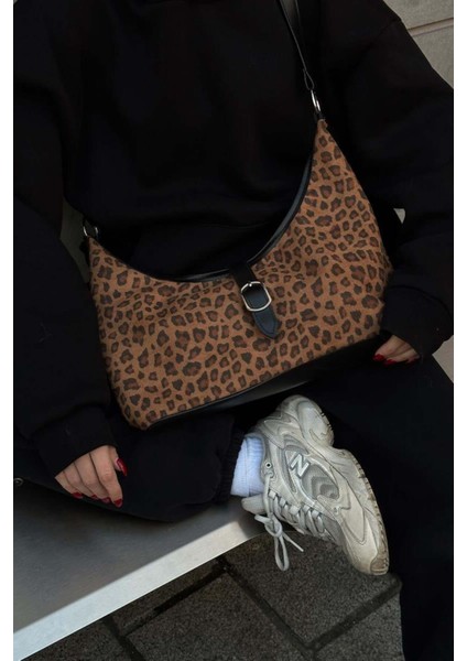 Marilla Süet Vintage Omuz Çantası Leopar Desen indirimleri