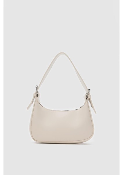Muse Krem Oval Baget Çanta