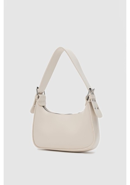 Muse Krem Oval Baget Çanta