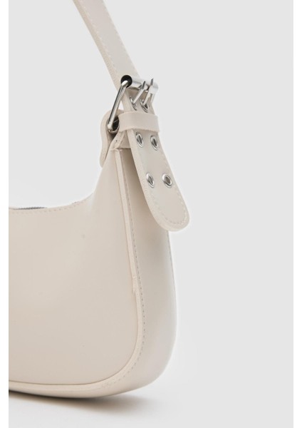 Muse Krem Oval Baget Çanta