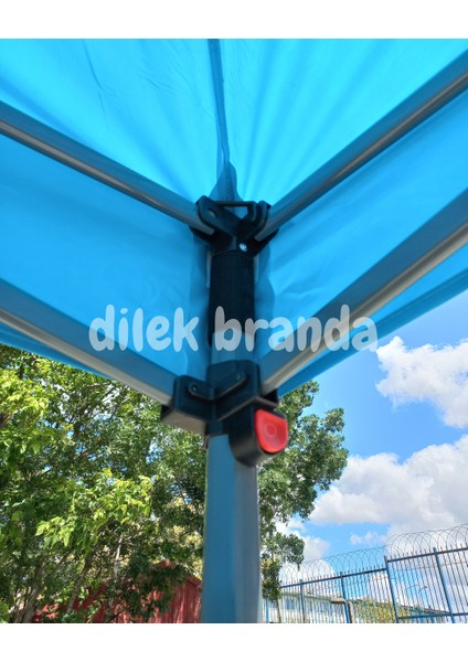 PREMİUM Serisi Altıgen Profil 3x3 Katlanır Çardak (Turkuaz)