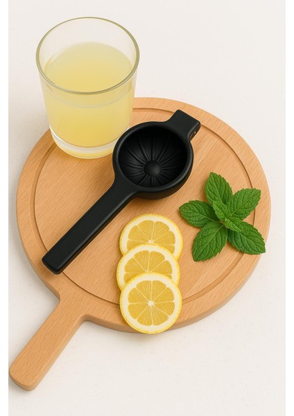 Metal Narenciye Limon Sıkacağı Özel Tasarım Desenli Limon Portakal Sıkacağı Mat Siyah