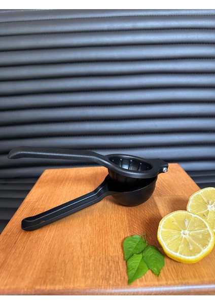 Metal Narenciye Limon Sıkacağı Özel Tasarım Desenli Limon Portakal Sıkacağı Mat Siyah