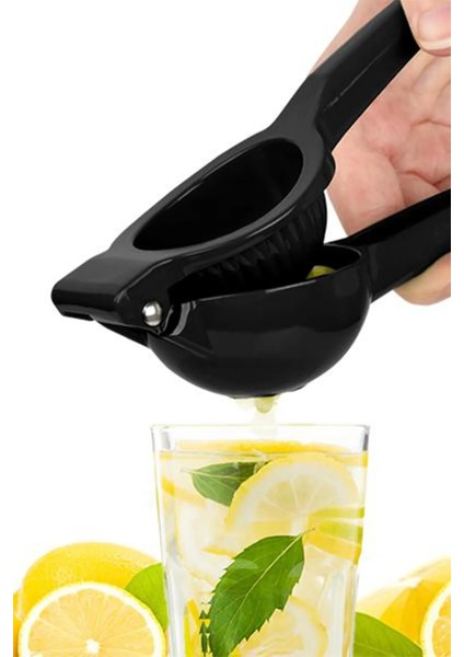 Metal Narenciye Limon Sıkacağı Özel Tasarım Desenli Limon Portakal Sıkacağı Mat Siyah