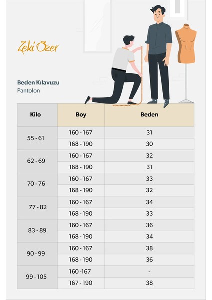 Zekiözer Erkek Bej Keten Pantolon