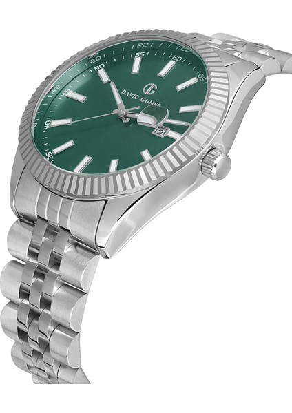 Davıd Guner Gümüş Kaplamalı Yeşil Kadranlı Erkek Kol Saati DG-8626GA-A15 modelleri
