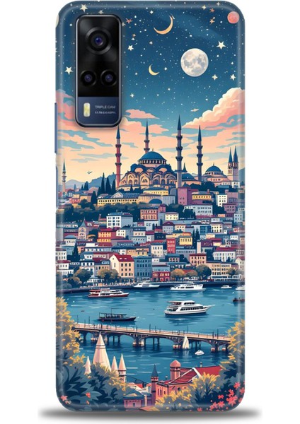 Vivo Y53S Kılıf Hd Baskılı Kılıf + Seramik Tam Kaplayan Ekran Koruyucu 223