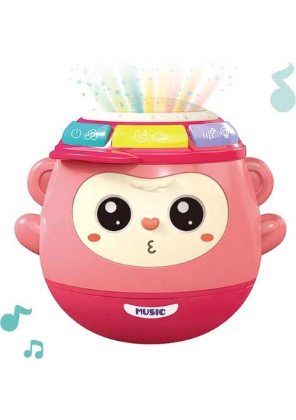 Maymun Oyun Müzikli Projeksiyonlu 5in1 Eğitici Oyuncak Pembe
