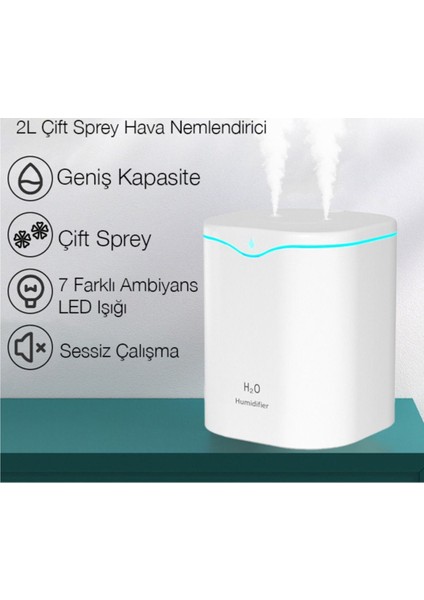 Büyük boy Ultrasonik Hava Nemlendirici Buhar Makinası Bebek Çocuk Odaları için humidifer 7 renk rgb
