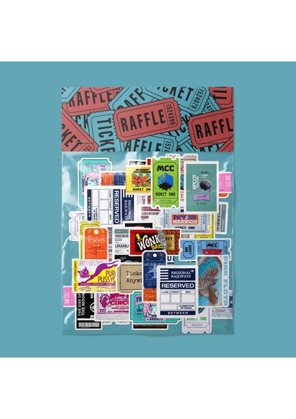 Bilet Sticker Paketi -Bullet Journal - Ajanda - Planner - Defter - Laptop Etiket Çıkartma Çok Renkli 10 x 15 Paket Boyutu 3 x 5 cm Stickerlar Paket Içeriği 25 Adet Dadi Ramba Sticker