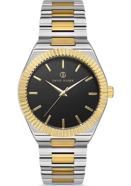 Davıd Guner Sarı Beyaz Kaplamalı Beyaz Kadranlı Erkek Kol Saati DG-8408GA-D2