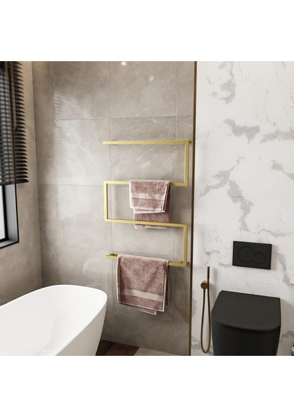 Dekoratif Metal Banyo Düzenleyici - Metal Açık Havluluk - Metal Organizer - 17