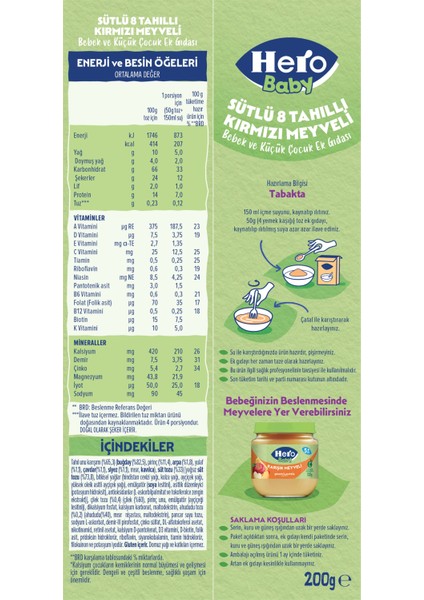 Sütlü Kırmızı Meyveli 8 Tahıllı 200g x6 indirimleri