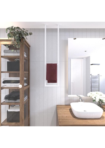 Dekoratif Metal Banyo Düzenleyici - Metal Açık Havluluk - Metal Organizer - 20