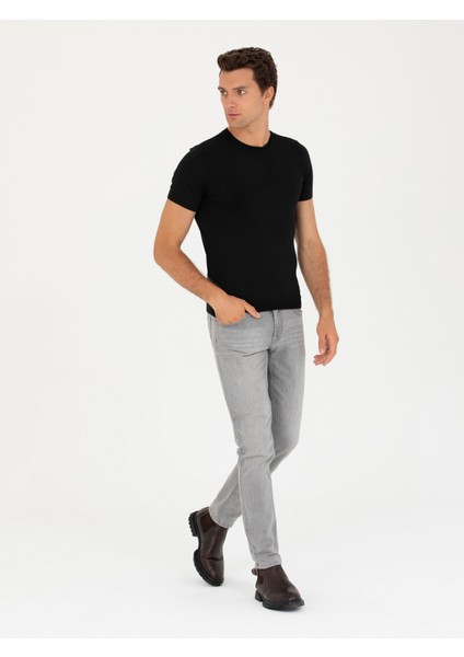 Erkek Siyah Slim Fit Bisiklet Yaka Triko T-Shirt 50267842-VR046 fırsatları