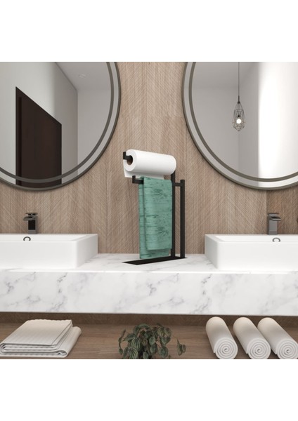 Dekoratif Metal Banyo Düzenleyici - Metal Açık Havluluk - Metal Organizer - 38