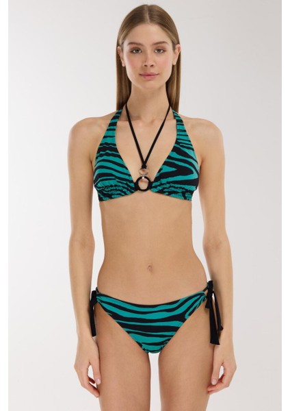 4612 Siyah Yeşil Bikini Takımı