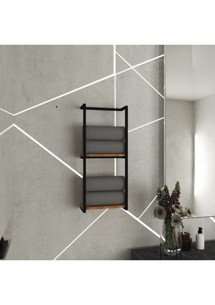 Dekoratif Metal Banyo Düzenleyici - Metal Açık Havluluk - Metal Organizer - 27