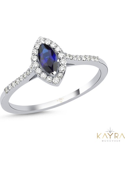 Markiz Safir ve Pırlanta Taşlı Yüzük PÇY10