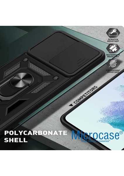 Samsung Galaxy S24 Fe Qubec Serisi Kamera Kapaklı Yüzük Standlı KILIF-AL5117 fırsatları