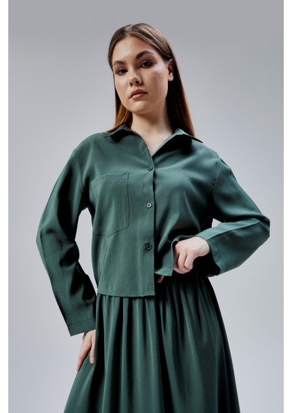 Haki Oversize Gömlek