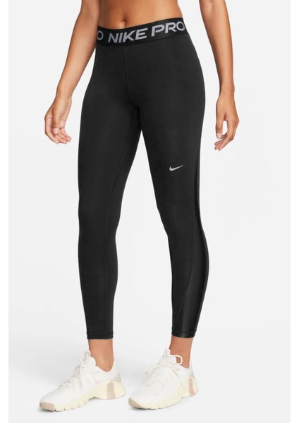 Pro Dri Fit Mid Rise 7/8 Length Tight Shine Kadın Spor Tayt Siyah