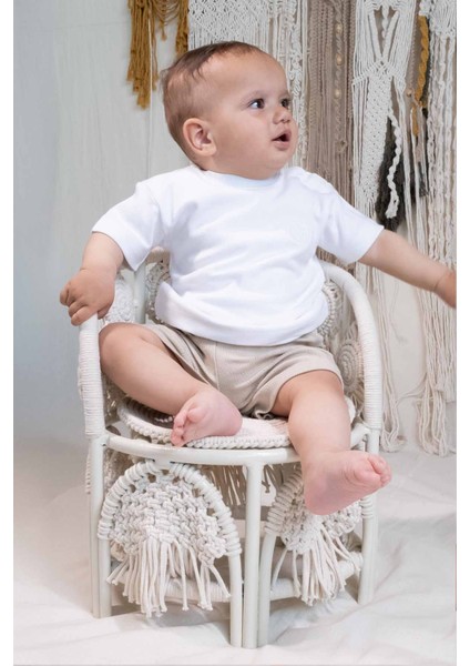 Organik Pamuk Bebek Tişört Beyaz