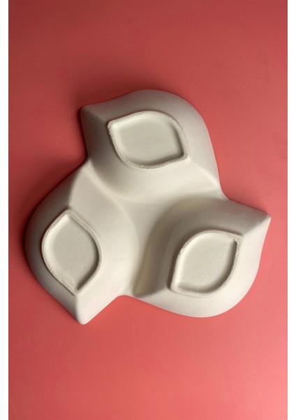 3'lü Yaprak Çerezlik - Seramik Bisküvi (Ham Ürün) modelleri