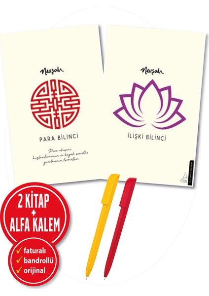 Alfa Kalem+ Nevşah Fidan 2 Kitap (Ilişki Bilinci+Para Bilinci)Yeni - Destek Kitap - Bireysel Gelişim